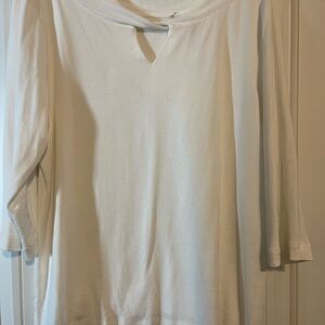 Chico's Cream Bell Sleeve Blouse Relaxed 3/4 Sleeve